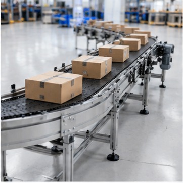 Flexible chain conveyor drive illustration