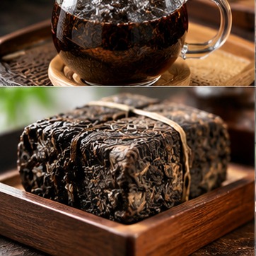 茯砖茶冲泡示意
